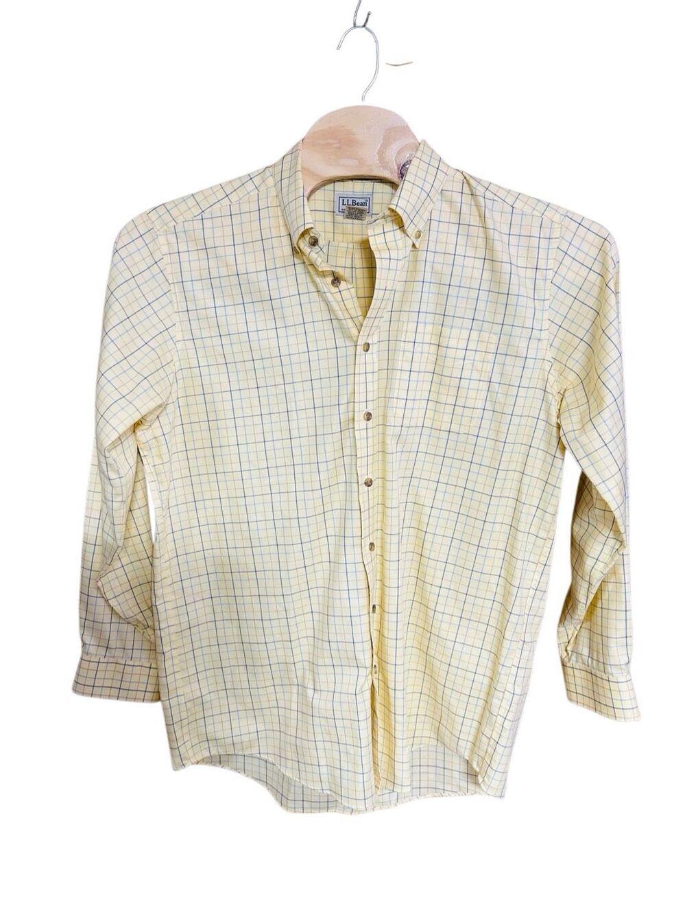 L.L. Bean Wrinkle Resistant Traditional Fit Large Tall (LT) Mens Long Sleeve Yel